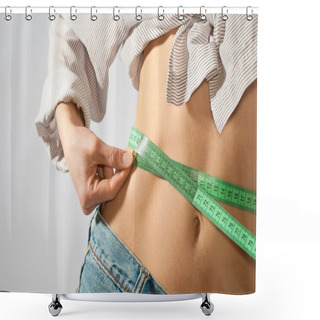 Personality  Waist Being Measured Shower Curtains