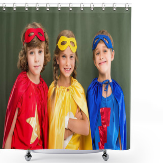 Personality  Pupils In Superhero Costumes Shower Curtains