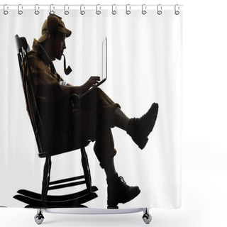 Personality  Sherlock Holmes Silhouette Computing Shower Curtains