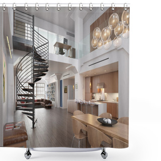 Personality  Modern Loft And Kitchen Shower Curtains