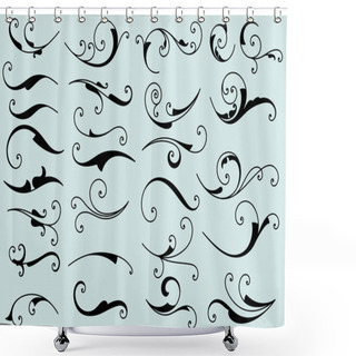 Personality  Set Of Calligraphic Swashes And Flourishes Shower Curtains