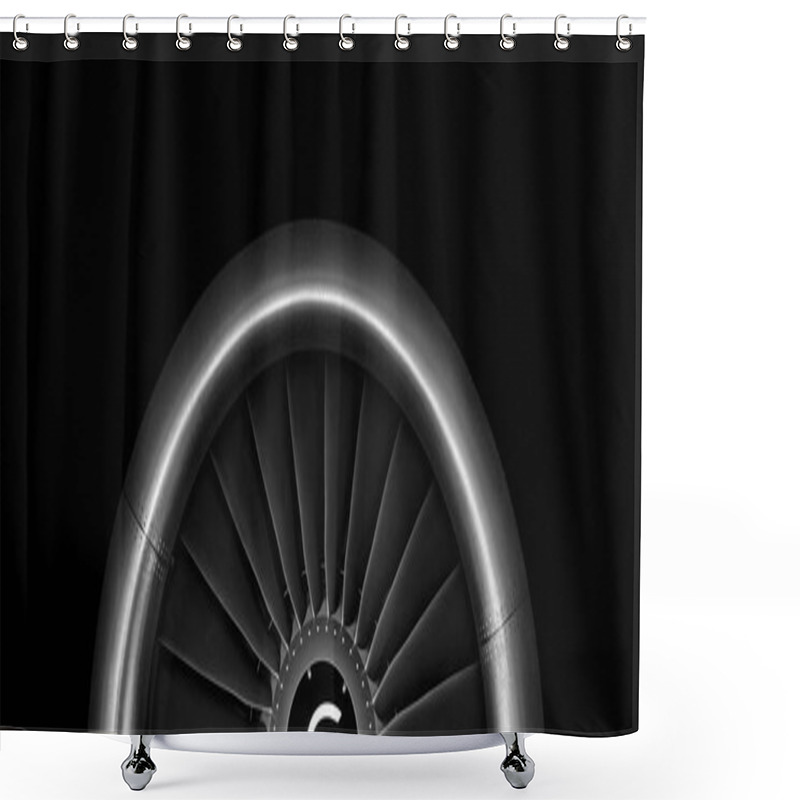 Personality  Engine Airplane. Close Up Of Turbojet Of Aircraft  Shower Curtains