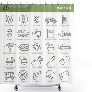 Personality  Military Vector Icons Set Shower Curtains