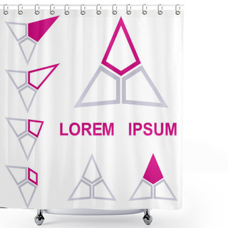 Personality  Triangle Logo Design Set Shower Curtains
