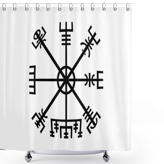 Personality  Decoding The Ancient Of The Symbols Norsemen. Vegvisir Viking Compass. The Vikings Used Many Symbols In Accordance To Norse Mythology,  Widely Used In Viking Society. Logo Icon Wiccan Esoteric  Shower Curtains