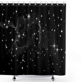 Personality  Stars Of A Planet And Galaxy In A Free Space Shower Curtains