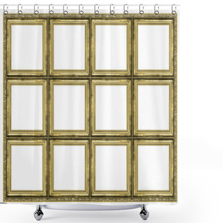 Personality  Huge Golden Frame Shower Curtains