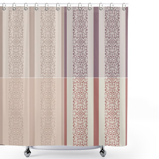 Personality  Seamless Stripes Western Wallpaper Shower Curtains