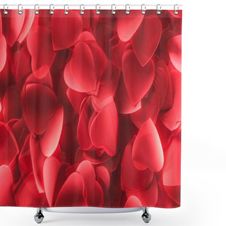 Personality  Close-up View Of Romantic Decorative Red Heart Shaped Petals, Valentines Day Background      Shower Curtains
