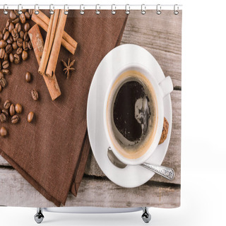 Personality  Coffee Mug Steam And Cinnamon Sticks Shower Curtains