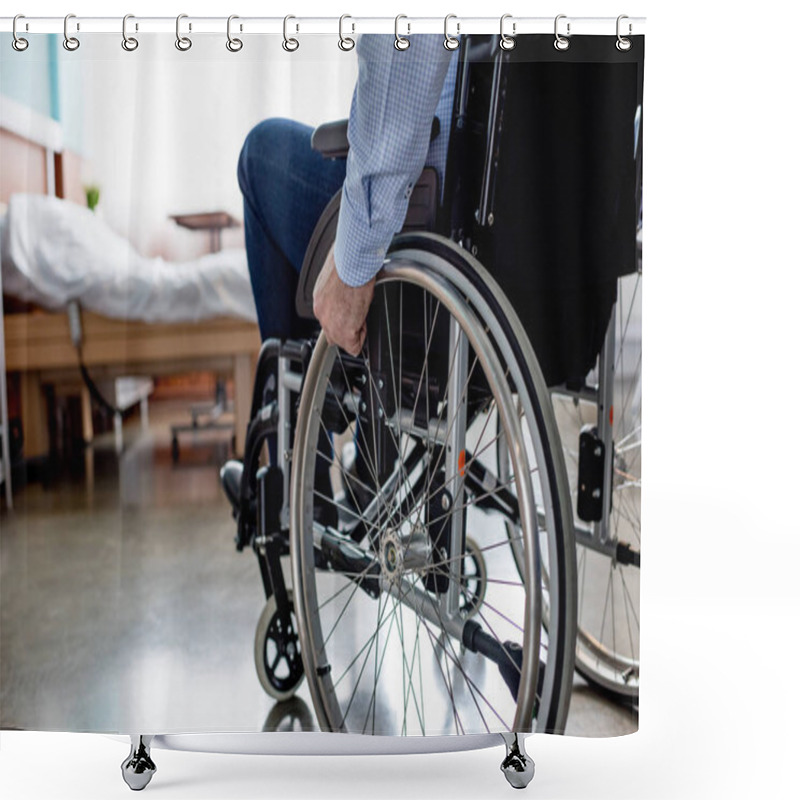 Personality  Senior Patient In Wheelchair Shower Curtains