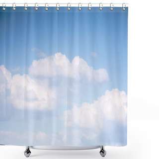 Personality  White Clouds In Blue Sky Shower Curtains
