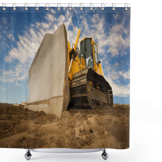 Personality  Bulldozer Shower Curtains