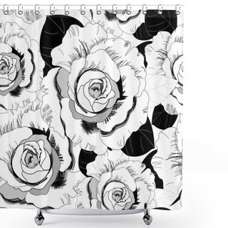 Personality  Pattern Of Roses Shower Curtains