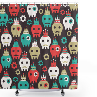 Personality  Skull Seamless Shower Curtains