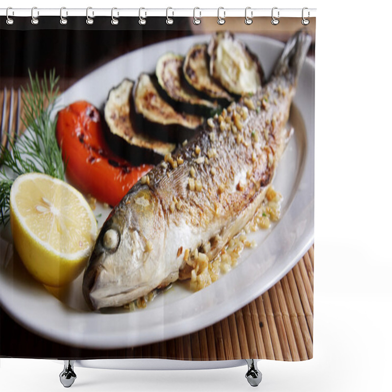 Personality  Grilled Fish Shower Curtains