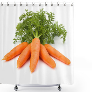 Personality  Carrot Vegetable With Leaves Isolated On White Background Cutout Shower Curtains