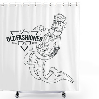 Personality  Hipster Vector Art Shower Curtains
