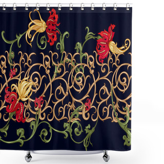 Personality  Classical Luxury Old Fashioned Royal Baroque, Historical Ornamen Shower Curtains