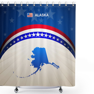 Personality  Alaska Map Vector Background Shower Curtains