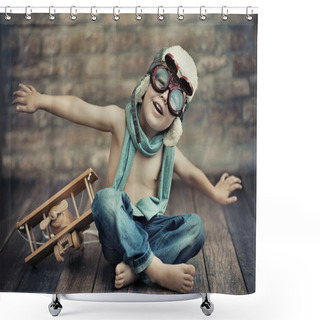 Personality  Small Boy Playing Shower Curtains