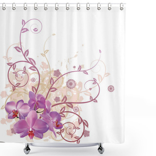 Personality  Cool Orchid Floral Background Shower Curtains