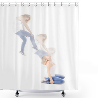 Personality  Spirit Or Soul Leaving The Body Of A Young Woman Shower Curtains