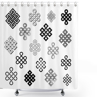 Personality  Set Collection Of The Endless Knots Shower Curtains