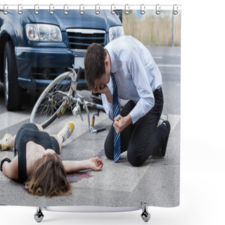 Personality  Fatal Road Accident Shower Curtains