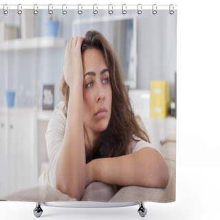 Personality  Lonely Sad Woman  Shower Curtains