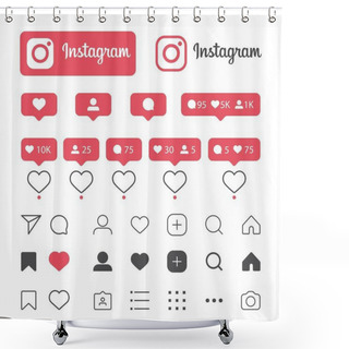 Personality  Variety Of Social Media Icons Shower Curtains
