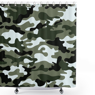 Personality  Picture With A Military Color Of The Ground  Khaki Shower Curtains