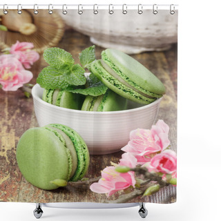Personality  Green Tea Macarons Shower Curtains