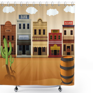 Personality  Old Western Town Shower Curtains