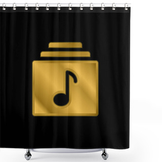 Personality  Album Gold Plated Metalic Icon Or Logo Vector Shower Curtains