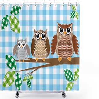 Personality  Family Of Owls Shower Curtains