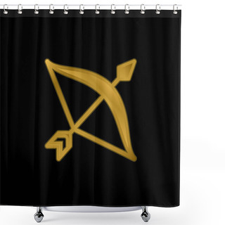 Personality  Bow Gold Plated Metalic Icon Or Logo Vector Shower Curtains