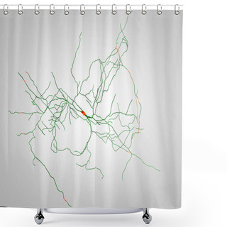 Personality  Brain, Neurons, Synapses, Neural Network Circuit Of Neurons, Degenerative Diseases, Parkinson Shower Curtains
