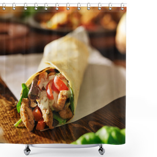Personality  Chicken Wrap In Tortilla Shower Curtains