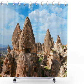 Personality  Uchisar Castle In Cappadocia, Turkey Shower Curtains