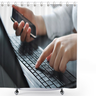 Personality  Online Banking Concept Shower Curtains