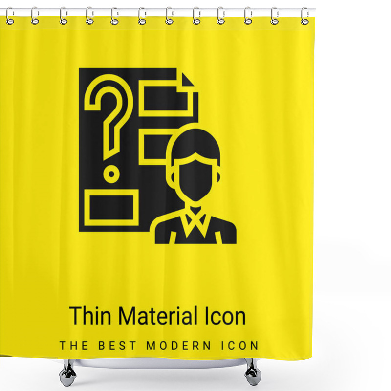 Personality  Answer Minimal Bright Yellow Material Icon Shower Curtains
