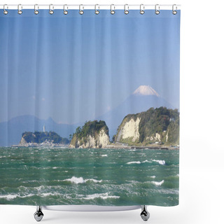Personality  Mt. Fuji And Enoshima, Japan's Most Iconic Landscapes Shower Curtains