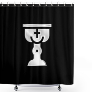 Personality  Baptism Silver Plated Metallic Icon Shower Curtains
