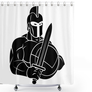 Personality  Spartan Mascot Tattoo Shower Curtains