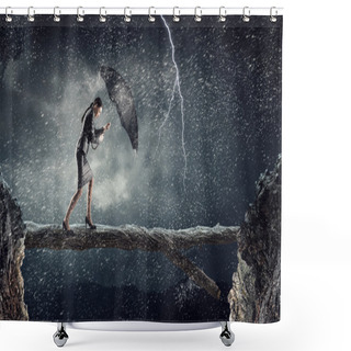 Personality  Overcoming Challenges And Crisis . Mixed Media Shower Curtains