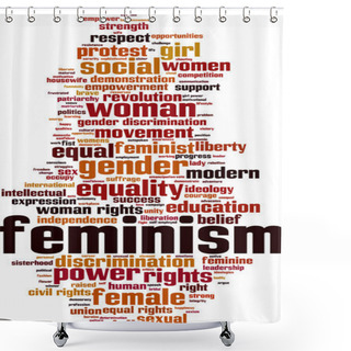 Personality  Feminism Word Cloud Shower Curtains