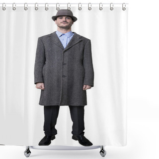 Personality  A Young Adult Male Wearing An Overcoat And A Matching Hat Shower Curtains