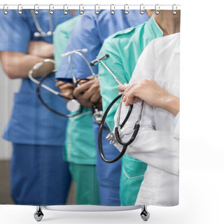 Personality  Medical Workers In Laboratory Shower Curtains