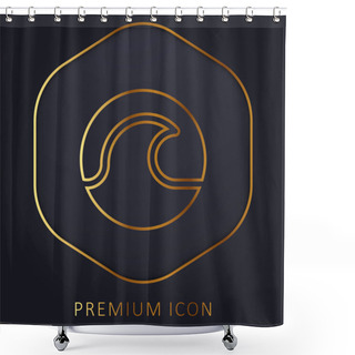 Personality  Beach Golden Line Premium Logo Or Icon Shower Curtains